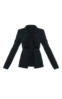 Black Layered Tie Front Fitted Blazer 9 Black Layered Tie Front Fitted Blazer -Modern Wear Boutique 6bca955256c266d4359408241382298884078f98 cnc6099 5