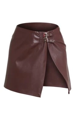 Chocolate Faux Leather Buckle Side Detail Micro Mini Skirt -Modern Wear Boutique 6c8d703cb2571175be5407cba995277819a6ce61 CMZ6814 6