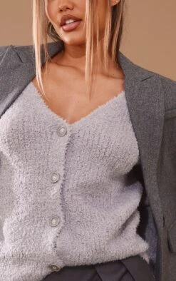 Grey Marl Super Fluffy Soft Knit Cardigan -Modern Wear Boutique 6d9ad7c057c7123437637b4a8d51388ea2c37e93 cnb1426 4