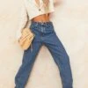 PRETTYLITTLETHING L30 Mid Wash Mom Jeans