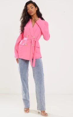 Pink Lightweight Double Breasted Belted Blazer -Modern Wear Boutique 76921b019cbaa81aa3fede05195b5946f27a5fd8 cnd3361 3 1