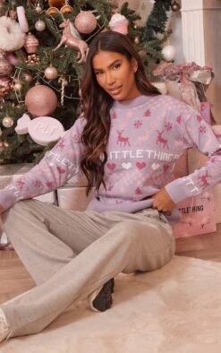PRETTYLITTLETHING Lilac Fairisle Oversized Christmas Jumper 7 PRETTYLITTLETHING Lilac Fairisle Oversized Christmas Jumper -Modern Wear Boutique 777de59caca5a6a5769efd873f88a42c8ad7f402 cmy9675 3