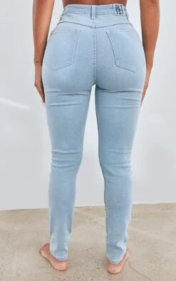 PRETTYLITTLETHING Shape Light Blue Wash Knee Rip Skinny Jeans 9 PRETTYLITTLETHING Shape Light Blue Wash Knee Rip Skinny Jeans -Modern Wear Boutique 7ccf70559833aa1ae7c099fb747b707899030e4f cmu4737 3