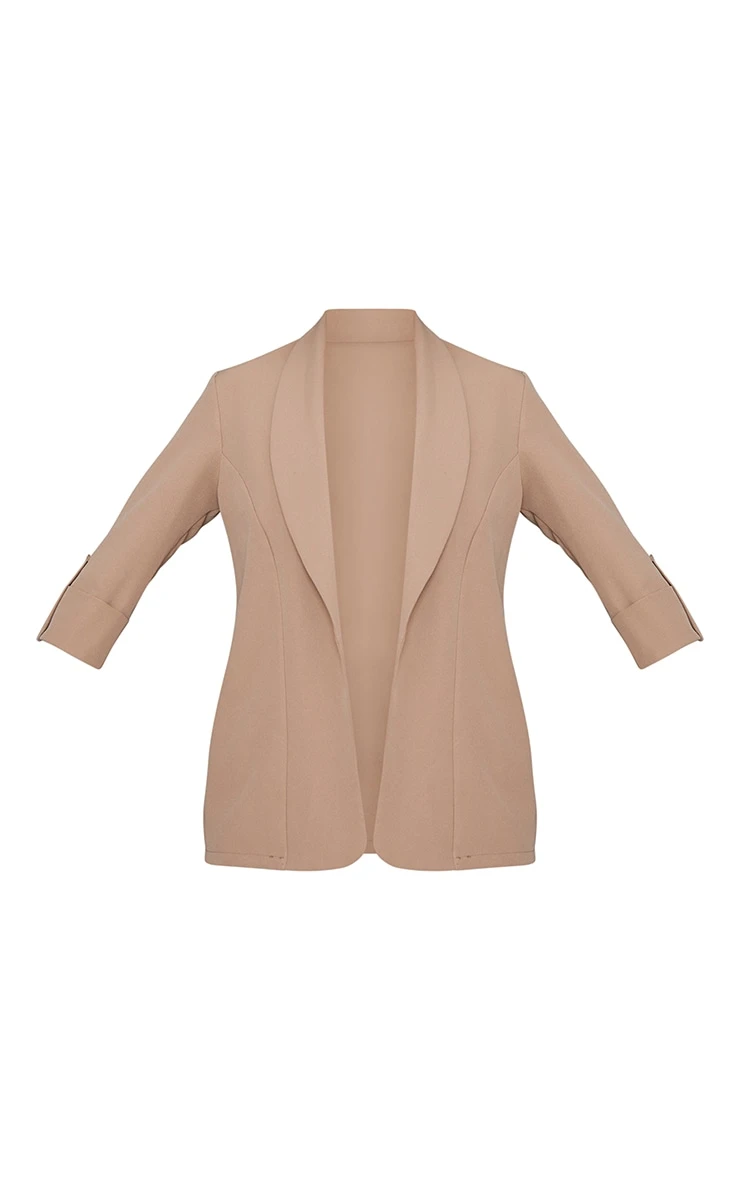 Camel Basic Turn Up Sleeve Blazer 5 Camel Basic Turn Up Sleeve Blazer - Image 5