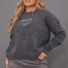 Charcoal Philadelphia Oversized Knitted Jumper