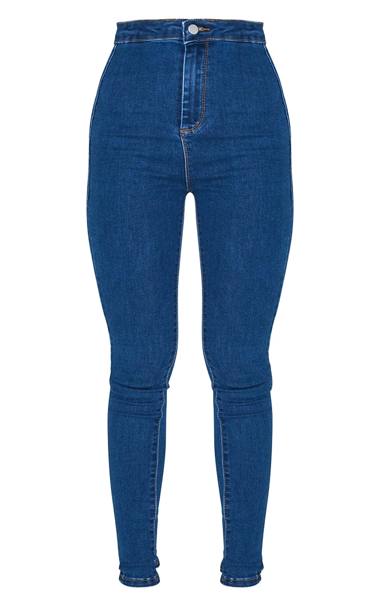 PRETTYLITTLETHING L30 Mid Blue Disco Skinny Jeans 7 PRETTYLITTLETHING L30 Mid Blue Disco Skinny Jeans - Image 7