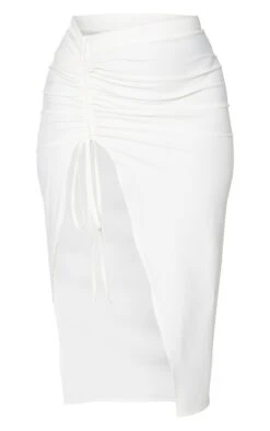 Cream Woven Ruched Detail Midi Skirt -Modern Wear Boutique 82af35f48e484cbd3631294cd988c0785a6e2f0c cmn0373 5