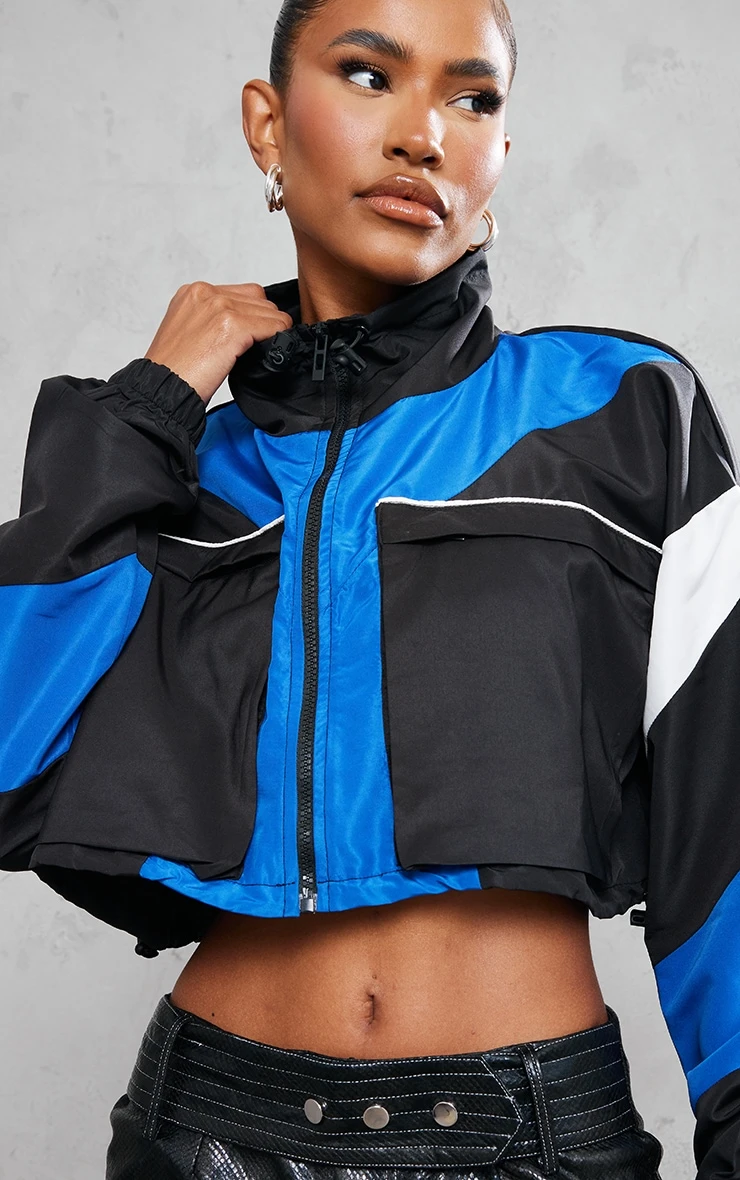 Blue Contrast Panel Pocket Front Jacket 4 Blue Contrast Panel Pocket Front Jacket - Image 4