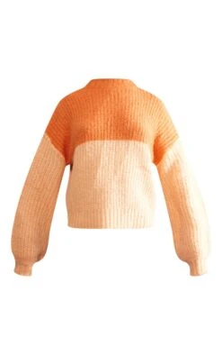 Orange Colour Block Brushed Knit Oversized Jumper -Modern Wear Boutique 8775c6d53888283c3587b3cfe7e6d27b15d21054 cnb1405 5