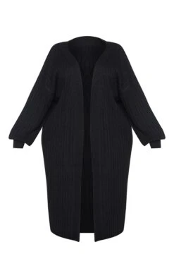 Plus Black Ribbed Knit Midi Cardigan -Modern Wear Boutique 8797501ab924b96700493341d388fd433defa7ff cmr3423 5