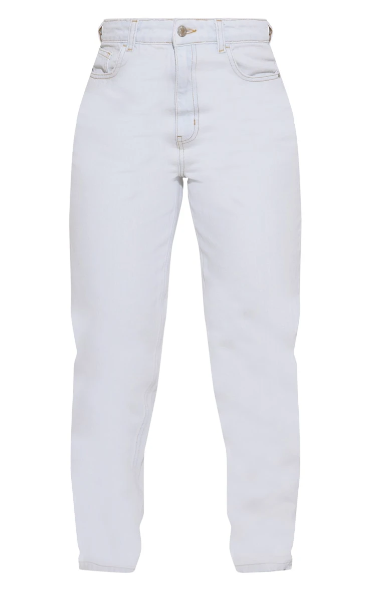 PRETTYLITTLETHING Bleach Wash Mom Jeans 6 PRETTYLITTLETHING Bleach Wash Mom Jeans - Image 6