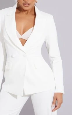 White Woven Pocket Detail Double Breasted Blazer -Modern Wear Boutique 89e60e115453b0ec6f5c5ca33a1d729af79d211a cmv8927 4