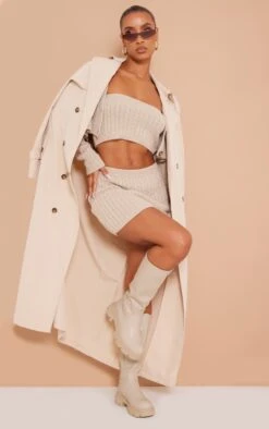 Oatmeal Cable Knit Micro Mini Skirt