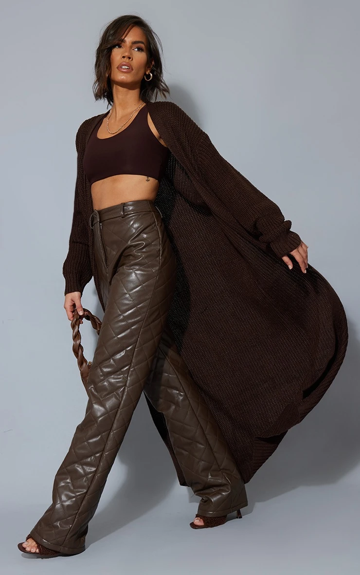 Chocolate Maxi Knit Cardigan 4 Chocolate Maxi Knit Cardigan - Image 4