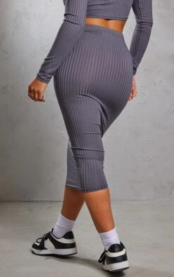 Charcoal Ribbed High Waist Midi Skirt -Modern Wear Boutique 974054114c3c9d26834fb5887876b05ccfdb8bfd cna9277 3