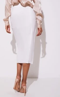White Woven Ruched Detail Midi Skirt -Modern Wear Boutique 97b301994bb142dd063e601e4f814ff28031393b cmh3903 3