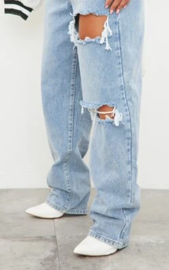 PRETTYLITTLETHING Light Blue Wash Open Knee Boyfriend Jeans -Modern Wear Boutique 9a6233a51de8feee8d7a1de6ea3bc977bfa516e0 cmm4756 4