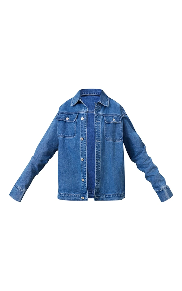 Tall Mid Blue Wash Denim Jacket 6 Tall Mid Blue Wash Denim Jacket - Image 6