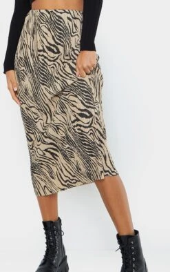 Brown Zebra Print Plisse Printed Midi Skirt -Modern Wear Boutique 9d4910bb0d520378c618729fb7d8977a631e3980 cmo3062 4