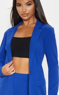 Blue Fitted Button Detail Crepe Blazer -Modern Wear Boutique 9ecf42d7d9353f863734a2397d9df1d2c059860b cmc8423 5