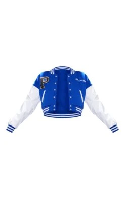 PRETTYLITTLETHING Bright Blue Varsity Slogan Contrast Sleeve Bomber Jacket 9 PRETTYLITTLETHING Bright Blue Varsity Slogan Contrast Sleeve Bomber Jacket -Modern Wear Boutique 9f6c8d4227f5b2f20c41b3b870e4ff05cd759f2d cna7127 5