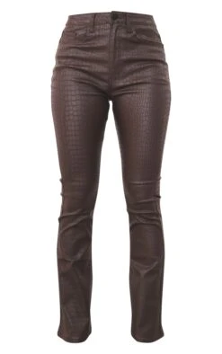 Chocolate Brown Croc Coated Denim Flared Jeans -Modern Wear Boutique 9fb74829b5fc192e6323ab4c6282790f94591150 imt1786 5