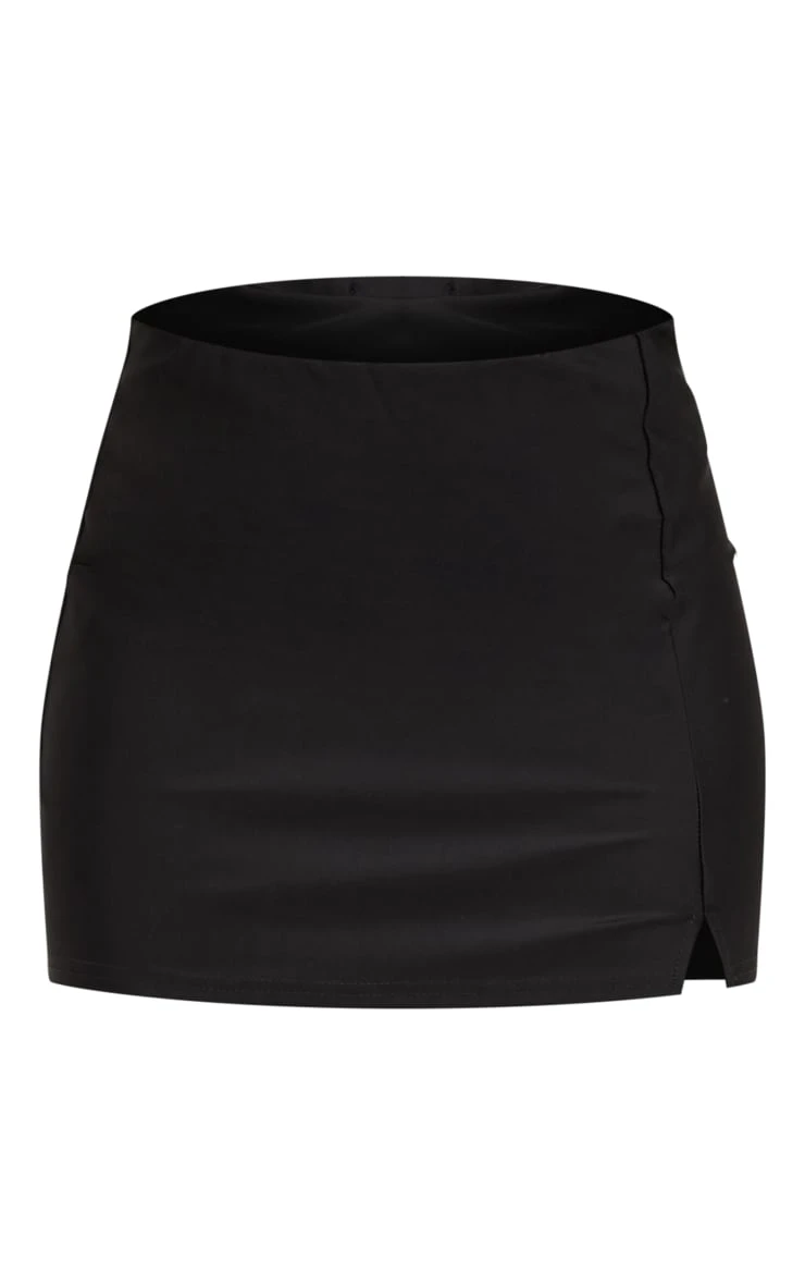 Black Contour Slinky Split Hem Mini Skirt 6 Black Contour Slinky Split Hem Mini Skirt - Image 6
