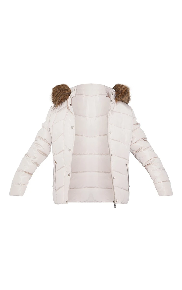 Stone Quilted Mara Faux Fur Hooded Puffer Jacket 5 Stone Quilted Mara Faux Fur Hooded Puffer Jacket - Image 5