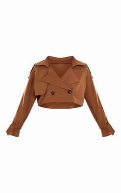 Camel Cropped Woven Trench Coat -Modern Wear Boutique a324b86986dd4f574206c11b0c15d803633c67e9 cnd3360 5