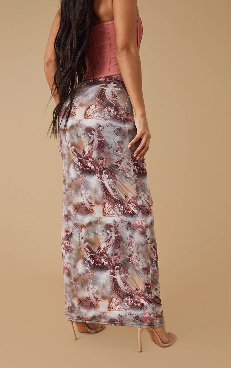 Pink Print Slinky Maxi Skirt 3 Pink Print Slinky Maxi Skirt - Image 3