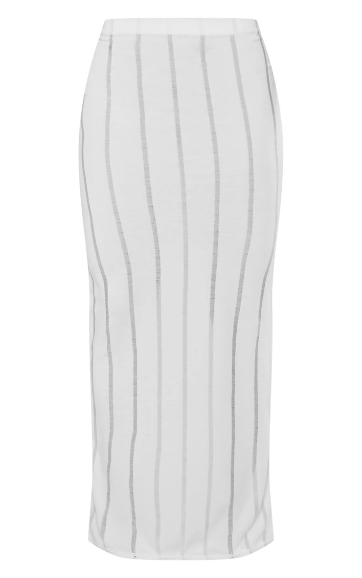 White Laddered Jersey Maxi Skirt 5 White Laddered Jersey Maxi Skirt - Image 5