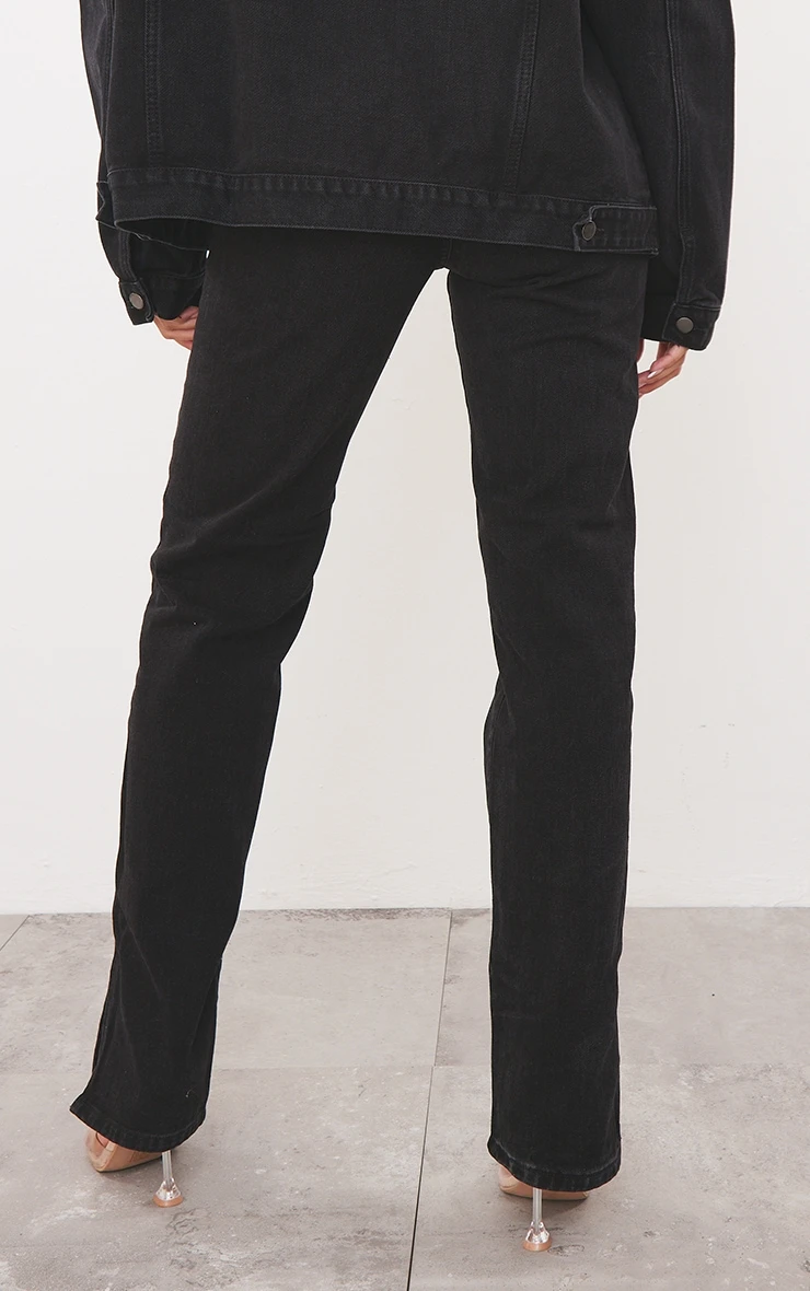 Black Split Hem Jeans 4 Black Split Hem Jeans - Image 4