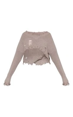 Mocha Extreme Distressed Knit Jumper -Modern Wear Boutique a5c49bd39a61ca0cadd979899173309f59b90d1c cnb3752 5