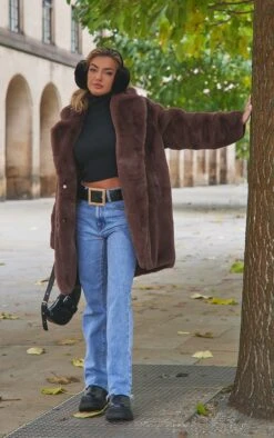 Brown Faux Fur Coat