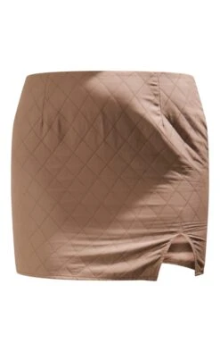 Brown Quilted Woven Micro Mini Skirt -Modern Wear Boutique a7a7e6885f252b81daf190d6d2fe9af465a465ad cnc8374 6