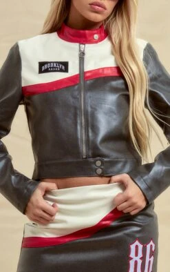 Grey Contrast Stripe Coated Denim Biker Jacket 8 Grey Contrast Stripe Coated Denim Biker Jacket -Modern Wear Boutique a7c37d5b927ecad75e6f69f7d0bf9c7ddcc8125d cnc5709 4