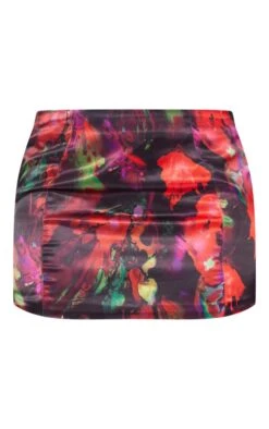 Black Floral Printed Satin Low Rise Micro Mini Skirt -Modern Wear Boutique a9da584e73ed1166e3efff16e84fc41cf6c0b68c cnb6206 6