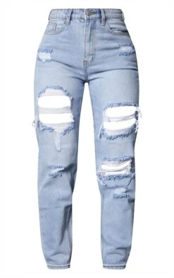PRETTYLITTLETHING Light Wash Ripped Mom Jeans 12 PRETTYLITTLETHING Light Wash Ripped Mom Jeans -Modern Wear Boutique a9fccf1529206ddeaba833d0443f489434e7f93b cmc4007 5