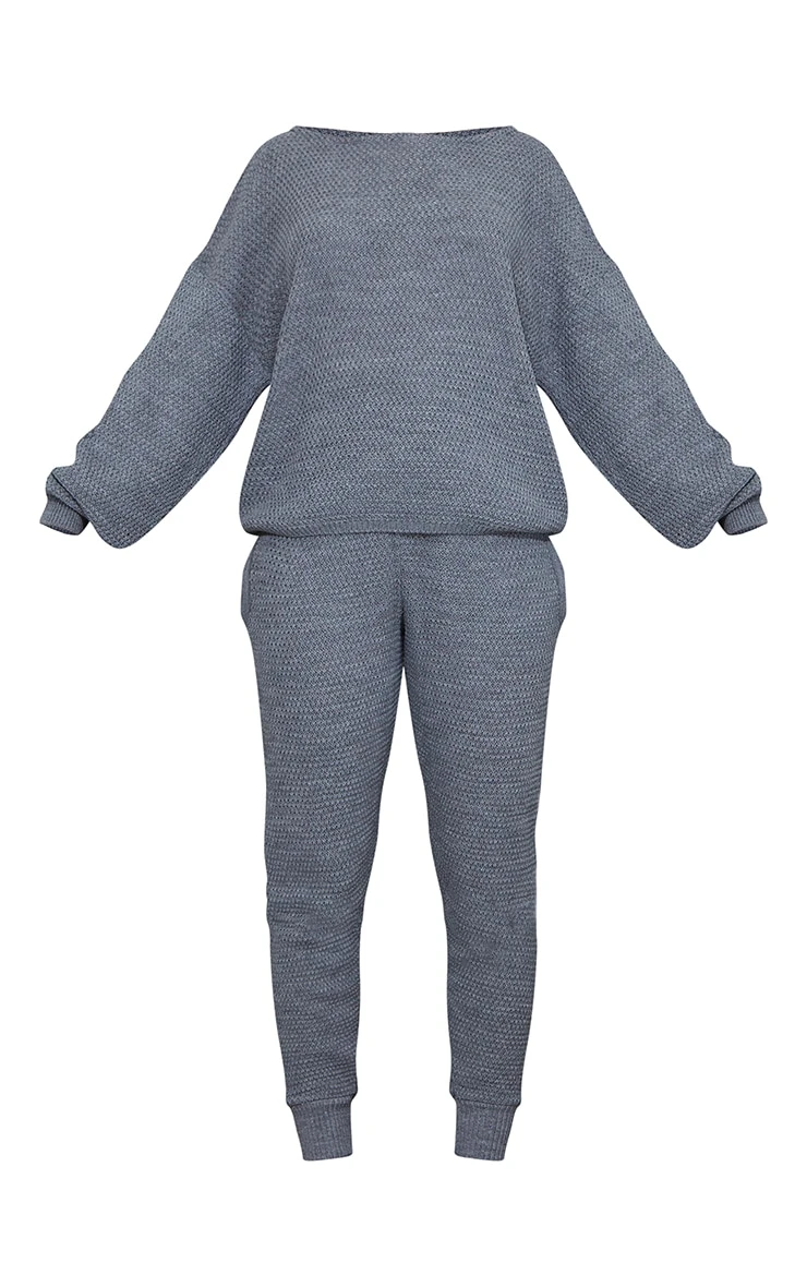 Grey Waffle Knitted Lounge Set 5 Grey Waffle Knitted Lounge Set - Image 5