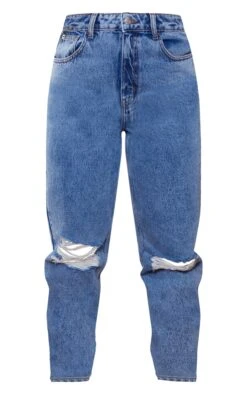 PRETTYLITTLETHING Mid Blue Wash Knee Rip Mom Jeans 11 PRETTYLITTLETHING Mid Blue Wash Knee Rip Mom Jeans -Modern Wear Boutique ac6f2add9ed3b8fe4fbcf14008b4364cfd7e2ec4 cmy6463 5