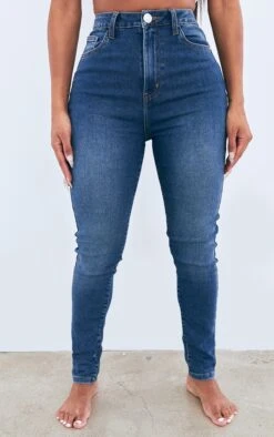 PRETTYLITTLETHING Shape Mid Blue Wash Super High Waist Skinny Jeans -Modern Wear Boutique ad0893d323b42b463c30d1efd589f7cb21ae6f97 cmu4731 2