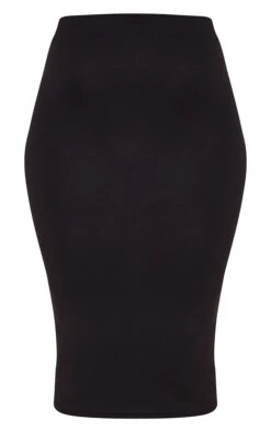 Black Basic Cotton Blend Jersey Midi Skirt -Modern Wear Boutique ae745649f9c739505af095aff277bbe663b15d36 CMP0773 5