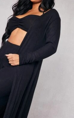 Shape Black Brushed Rib Longline Cardigan -Modern Wear Boutique aecab323e151cd077a1a83b4d835948a4ef78e8f cnb7694 4