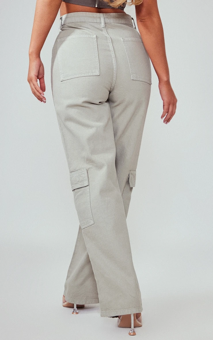 RENEW Grey Cargo Pocket Baggy Wide Leg Jeans 4 RENEW Grey Cargo Pocket Baggy Wide Leg Jeans - Image 4