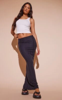 Black Laddered Jersey Maxi Skirt