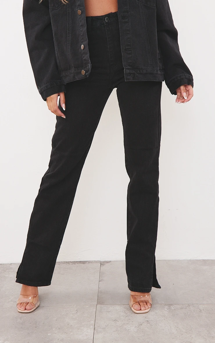 Black Split Hem Jeans 3 Black Split Hem Jeans - Image 3