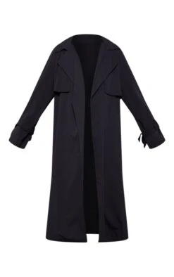 Black Drapey Woven Longline Trench -Modern Wear Boutique b5435bc48a7e4023a73f6694b251ac86de177f61 cna9695 5