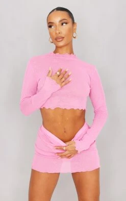 Bright Pink Burnout Mesh Frill Edge Micro Mini Skirt 9 Bright Pink Burnout Mesh Frill Edge Micro Mini Skirt -Modern Wear Boutique b58f8f140ad3c60c0e4e034b5f75b5b37fb61ea2 cmy1454 4