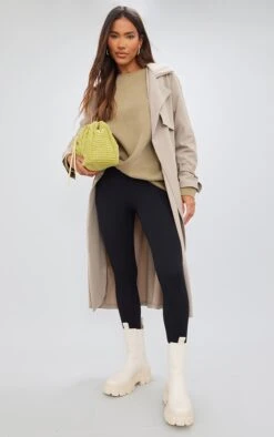 Stone Drapey Woven Longline Trench