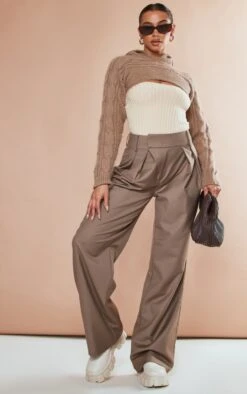 Mocha Hooded Extreme Crop Sleeves -Modern Wear Boutique bf7a2a3848b4b1e1f3e8392c94b8c1506def553d cnb6145 3